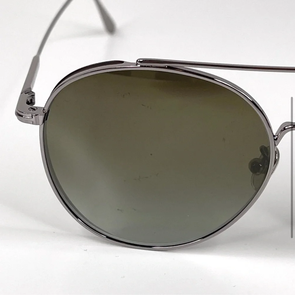 TOM FORD Declan Sunglasses Shiny Light Ruthenium / Green FT0826-F Made in Italy